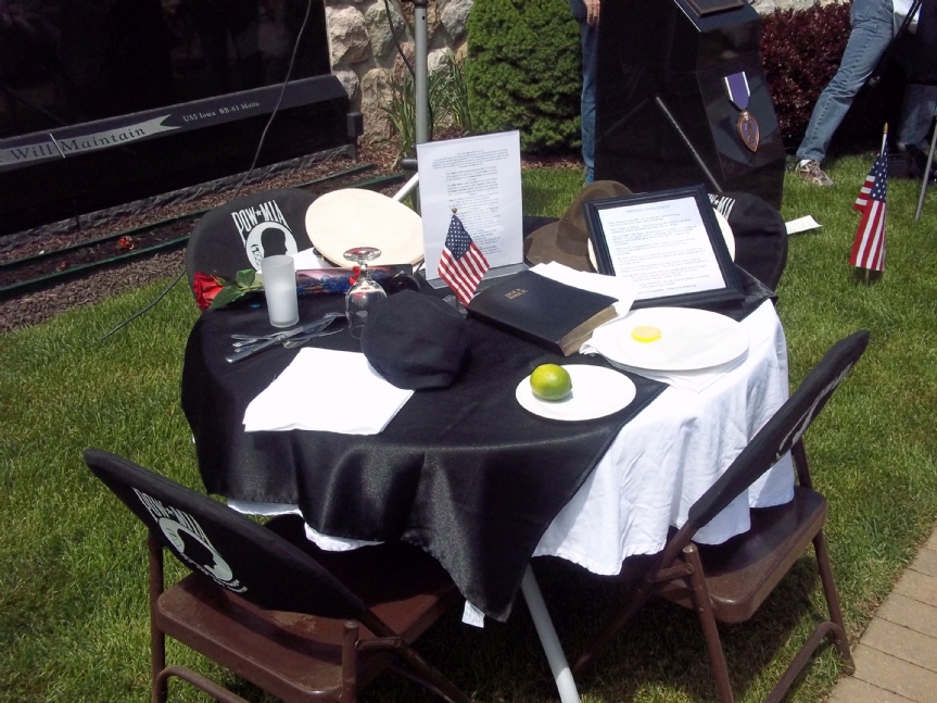 Missing Man Table at Lake Orion Veterans Memorial May 2013