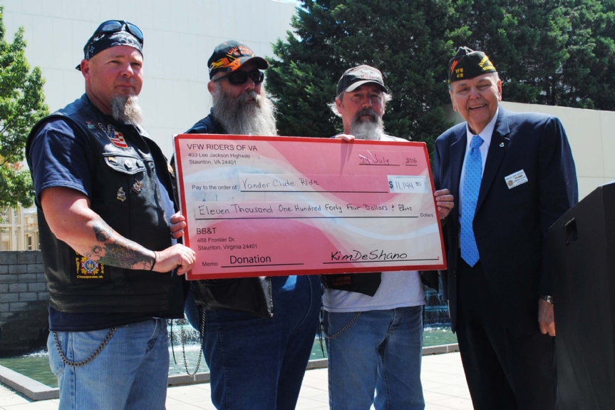 Vander Clute check presentation from VFW riders